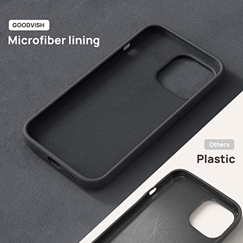 GOODVISH 3 in 1 Designed for iPhone 13 Pro 6.1" Liquid Silicone Case 2021 [2 Pack Screen Protector] Enhanced Full Body Protection Shockproof Anti-Scratch Never Yellow Phone Cover Case Slim, Black