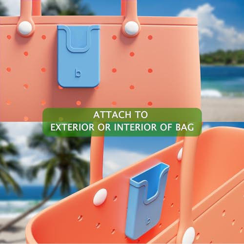 EASYDOG Silicone Phone Holder Compatible with Bogg Bag, Soft Silicone Charm Insert Accessories and Attachment for Bogg Beach Bags, Generic Size Fits for iPhone and Android Phones-Black