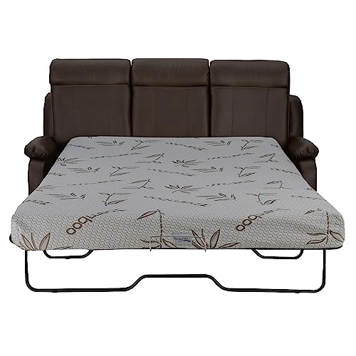 RecPro Charles Collection | 80" RV Hide A Bed Loveseat | Memory Foam Mattress | RV Sleeper Sofa | Pull Out Couch | RV Furniture | RV Loveseat | RV Living Room (Slideout) Furniture | Chestnut