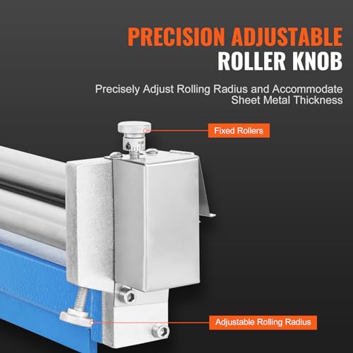 VEVOR Slip Roll Machine, 12.6 inches Forming Width in 20 Gauge Capacity, Sheet Metal Slip Roller Rolling Bending Machine, with 2 Detachable Rollers for Low Carbon Steel Copper Aluminum Alloy Sheet