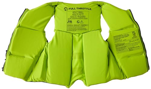 Full Throttle Adult Rapid Dry Flex Back Life Jacket, Green, Medium