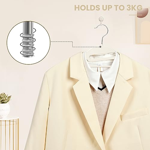 Heavy Duty Plastic Hangers 50 Pack with Non-Slip Design,0.2 Inches Thick,360°Swivel Hook Space Saving Organizer for Bedroom Closet,Shirts,Pants,Strong Enough for Coat(Beige- S Shaped)