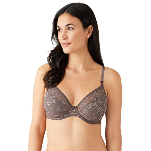 Wacoal Women's Lifted in Luxury Full Figure Lace Unlined Underwire Bra, Black, 36DDD