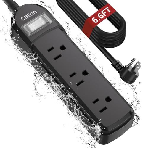 Calionltd Outdoor Power Strip Weatherproof, 6 FT Outdoor Extension Cord with Multi Outlets, Overload Protection and Shockproof, Mountable SJT Outdoor Extension Cord for Patio,Outdoor Decorations