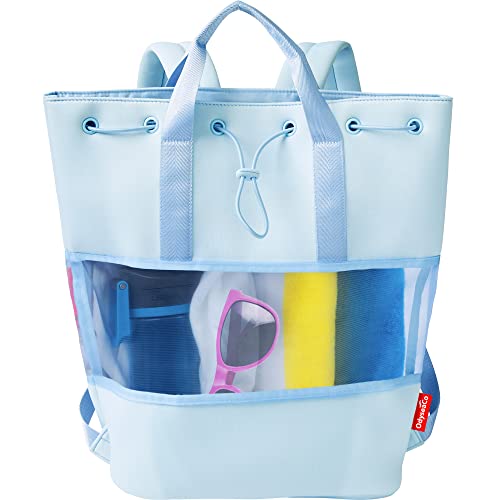 Odyseaco Beach Backpack Lightweight (Blue) - Neoprene Drawstring Beach Bags for Women Waterproof Sandproof - Ideal for Gym, Workout and Pool