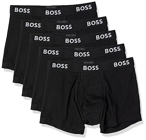 BOSS mens 5-pack Authentic Cotton Trunks, Dark Soil Black, Small US