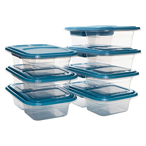 GoodCook EveryWare Pack of 7 BPA-Free Plastic Lunch Cube Food Storage Containers with Lids Set (42033)