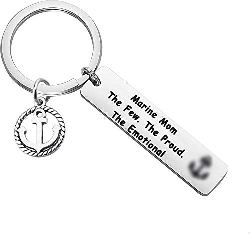 LQRI Military Mom Gift Proud Military Mom Keychain Military Mom The Few The Proud The Emotional