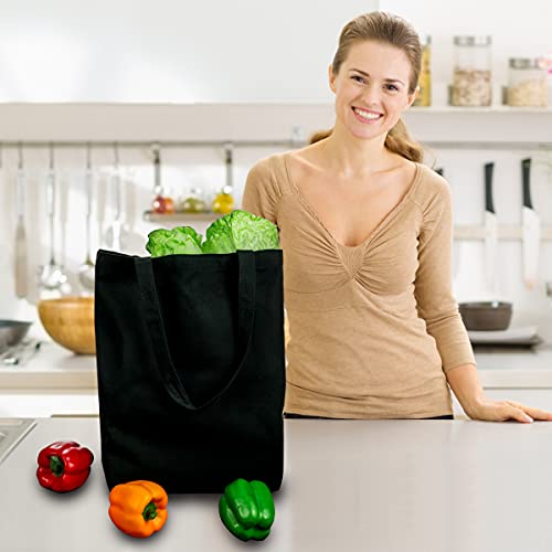 Canvas Tote Bags,2 Pcs Tote Bags Multi-Purpose Reusable Blank Canvas Bags Use For Grocery Bags,Book Bags,Shopping Bags,DIY Gift Bags.