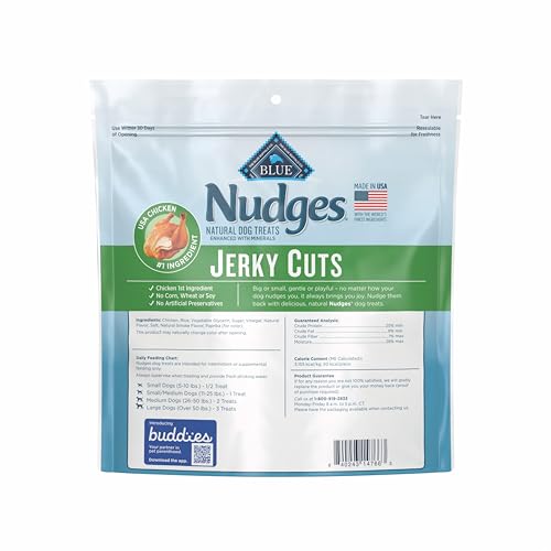 Blue Buffalo Nudges Jerky Cuts Natural Dog Treats, Chicken, 16oz Bag