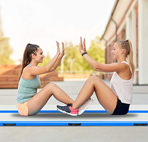 FunWater 10ft/13ft/16ft Inflatable Gymnastics Tumble Track Tumbling Mat 4in Thick Floor Tumble Track with Electric Pump for Cheer Leading/Gymnastics/Beach/Gym/Home