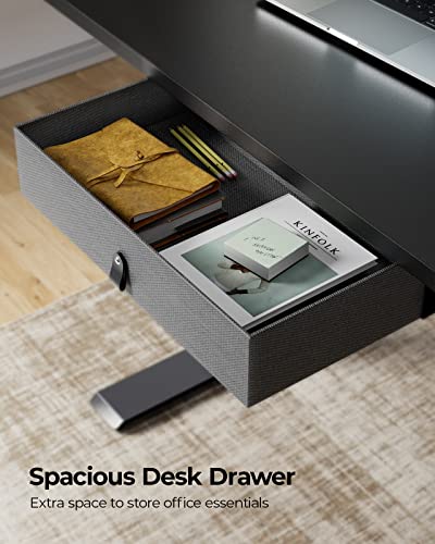 Marsail TZESD12B Home-Office-desks, 48 x 24 Inch, Black