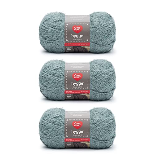 Red Heart Hygge Snow Yarn - 3 Pack of 227g/8oz - Acrylic Nylon Blend - 5 Bulky - 212 Yards - Knitting/Crochet