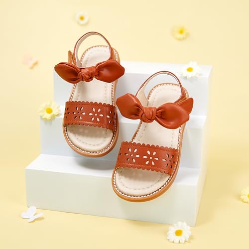 GINFIVE Toddler Girls Sandals Little Girls Kids Summer Shoes Toddler Yellow Sandals Size 6