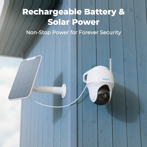 REOLINK Argus PT Lite+SP - 3MP Solar Wireless Camera Security Outdoor, 360° Pan-Tilt, Person/Vehicle Detection, 2.4GHz WiFi Solar Powered Camera for Home Security, No Monthly Fee, Local Storage