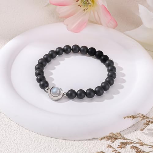 BABORI Grandson Gift from Grandma Gift for Grandson Valentine's Day Birthday Graduation Christmas Jewelry Meaningful Gift Idea Beads Lava Rock Moonstone Stone Bracelet