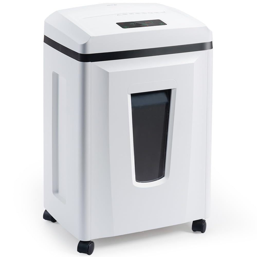 Kitnery Micro Cut Paper Shredder: 3/64''x3/64'' 1*1mm P7 High Security Heavy Duty Shredder for Home Office 6 Sheets, 56dB Commercial Shredder Credit Card/Staple/CD/DVD, Runs for 25min with 6 Gal Bin