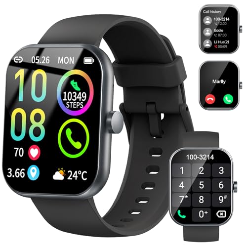 Smart Watch (Answer/Make Calls), 1.96" HD Screen SmartWatch for Men Women 113+ Sport Modes, Fitness Activity Tracker Heart Rate/Sleep Monitor/Pedometer, IP68 Waterproof, Smart Watches for Android iOS