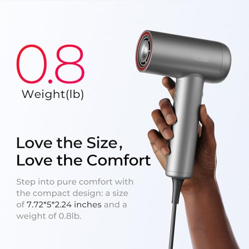 TYMO Travel Hair Dryer, Professional Ionic Blow Dryer for Women, Drying Faster with Less Frizz, Lightweight Compact Hairdryer with Thermal-Control for Travel/Home