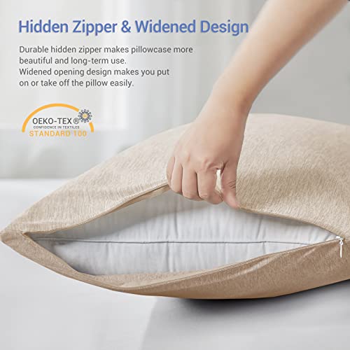 LUXEAR Cooling Pillow Cases, 2 Pack King Size Q-max > 0.5 Ultra Soft Cool Pillowcases for Hair Skin,Breathable Silky Summer Pillow Cover for Hot Sleepers & Night Sweats-White