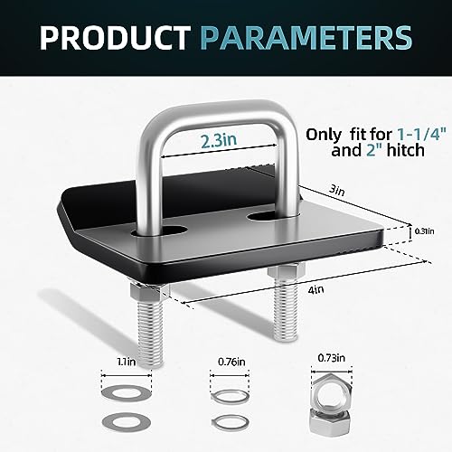 CROSSHIP Hitch Tightener for 1.25" and 2" Hitch - Anti Rattle Clamp, Heavy Duty Hitch Stabilizer Easy Installation, Reduce Movement On Hitch Mount Hitch Tray Cargo Carrier Bike Rack Trailer Ball,BK&RD