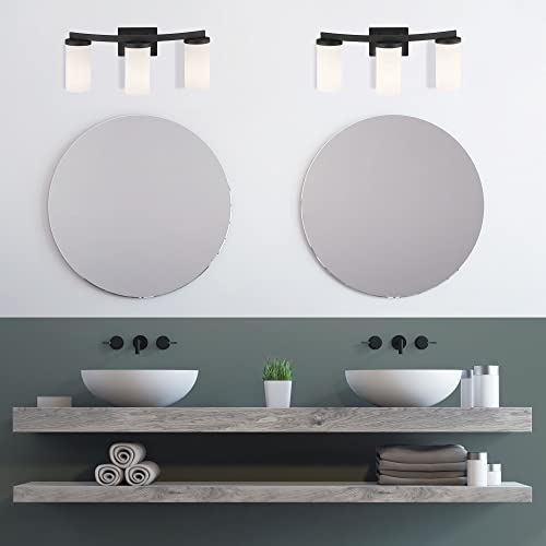 Design House 589150-BLK Desta Transitional Indoor 3-Light Vanity Light with Curved Bar, Matte Black