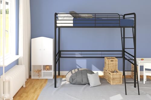 DHP Tommy Twin Metal Loft Bed, Off White