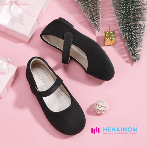 Hehainom Girls Dress Shoes Toddler Little Kid Rainestone Bow Flower Girl Shoes School Wedding Party Flats (Purple Sequin, 1 Little Kid)