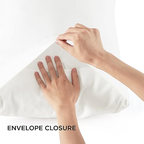 Bedsure Cooling Pillow Cases Queen - Polyester & Rayon Derived from Bamboo Black Pillowcase Set of 2, Breathable, Soft and Wrinkle-Free Pillow Covers with Envelope Closure, Gifts, 20x30 Inches