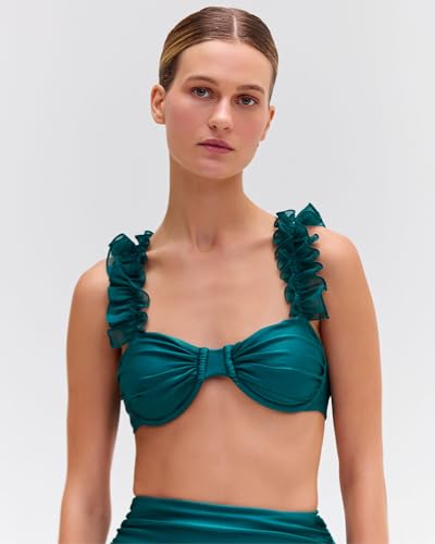 PATBO, Flutter Sleeve Bikini Top, XL, Galapagos