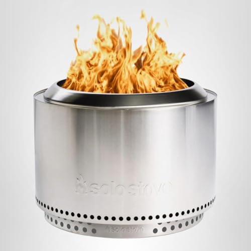 Solo Stove Yukon 27 Inch Smokeless Fire Pit with Removable Ash Pan - Wood Burning Portable Stainless Steel Outdoor Fireplace, Stainless Steel, Ideal for 6 or More People, 38 lbs