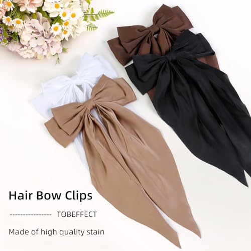 Hair Ribbon Clips with Long Tails - 8 PCS Cute Vintage Accessories for Women and Girls