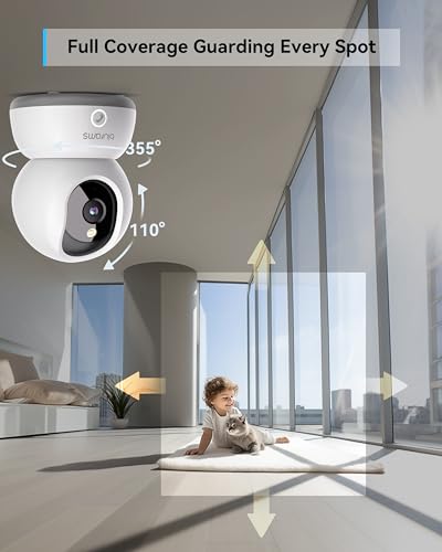 blurams Indoor Security Camera, 2K Pet Camera with 64GB Memory Card, Dog Camera with Phone App, Color Night Vision, One-Touch Call, AI Motion Detection, Work with Alexa(2.4GHz ONLY)