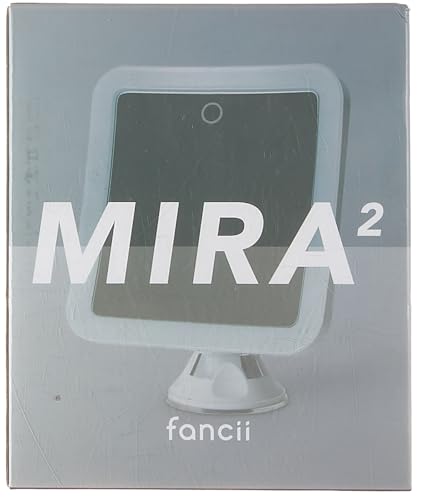 Fancii Rechargeable 10x Magnifying Mirror with 3 LED Light Settings, Dimmable Touch Light, Cordless, Locking Suction Mount, Lighted Mirror for Bathroom or Travel, Mira 2 (White)