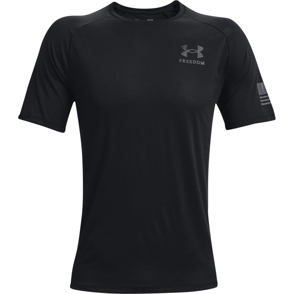 Under Armour Men's Freedom Tech Short Sleeve T-Shirt, Black (001)/Pitch Gray, XX-Large