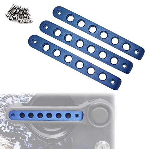 Bolaxin 3pcs/Set Aluminum Side Door Grab Handle Knobs Cover Trim for Jeep Wrangler JK & Unlimited 2 Door 2007-2019 Handle Pull (Blue)