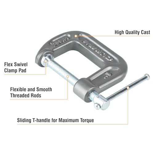 Olympia Tools C-Clamp, 38-110, (1 X 1) Inches