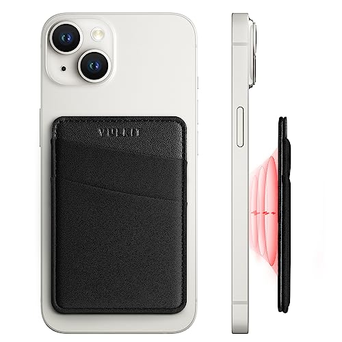 VULKIT Magnetic Phone Wallet for MagSafe- RFID Blocking - Card Holder Wallet for iPhone 16/15/14/13/12 Series & Phone Case with MagSafe Black