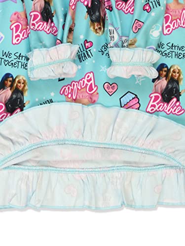 Barbie Girls Flannel Granny Gown Nightgown Pajamas (4, Turquoise)