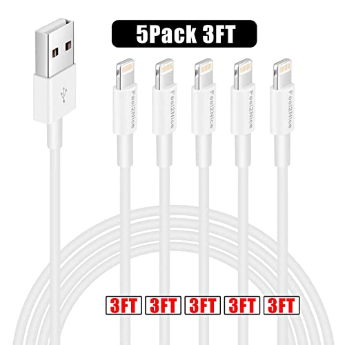 [ MFi Certified ] 5Pack 10ft iPhone Charger Cable, Long Lightning Cable 10 Foot, High Fast 10 Feet iPhone Charging Cable Cord Connector for iPhone 12 Mini 12 Pro Max 11 Pro MAX XS Xr X 6 AirPods