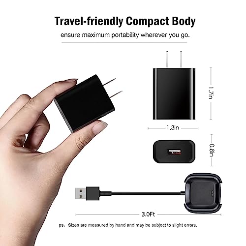 YCWZZH Fast Wall Charger for Fitbit Versa/Lite/SE,(not for Versa 2) Charger USB Charging Cable Cord for Fitbit Versa/Fitbit Versa Lite/Fitbit Versa SE Smart Watch Replacement Charger Dock