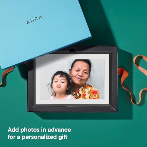 Aura Digital Picture Frame - 10.1" HD Mat Display | Wirecutter's Best Digital Frame for Gifting - Send Photos Directly from Your Phone from Anywhere | Quick & Easy Setup Over WiFi - Free App | Black