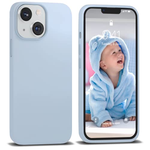 IceSword Compatible with iPhone 13 Mint Green Case 6.1”, Liquid Silicone Slim Shockproof Phone Case Cover, Soft Cute Protective - Mint Green