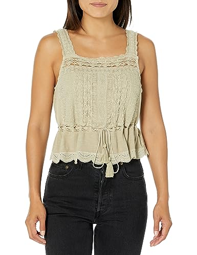 Lucky Brand Women's Vintage Embroidered Lace Bubble Tank, Seneca Rock