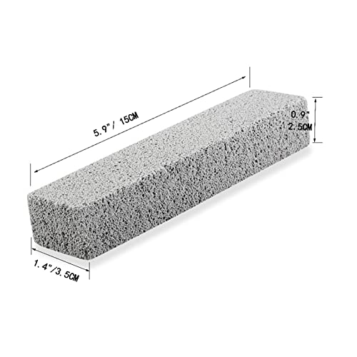 6 Pack Pumice Stone for Toilet Bowl Cleaning, Scouring Stick Remove Toilet Bowl Hard Water Rings, Calcium Buildup and Rust Suitable for Cleaning Toilet, Bathroom, Kitchen Sink, Grill（Gray