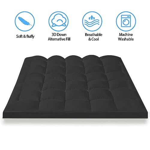 CYMULA Twin XL Mattress Topper - Soft Cooling Mattress Pad for College Dorm Room Essentials - Extra Thick Long Protector Cover for Back Pain, Single Bed Topper Pillow Top with 8''-21'' Deep Pocket