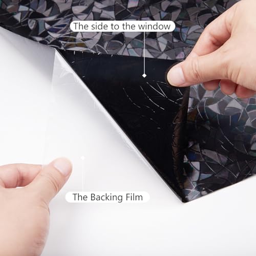 Finnez Window Privacy Film Window Film 3D No Glue Glass Sticker for Glass Door Home and Office Heat Control Anti UV 11.8 x 78.7 inches