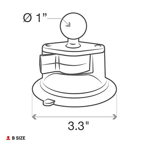 RAM MOUNTS Twist-Lock Composite Suction Cup Base with Ball RAP-B-224-1U with B Size 1" Ball