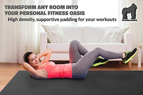 Premium Extra Large Exercise Mat - 7' x 5' x 1/4" Ultra Durable, Non-Slip, Workout Mats for Home Gym Flooring - Jump, Cardio, MMA Mat - Use with or Without Shoes (84" Long x 60" Wide x 6mm Thick)