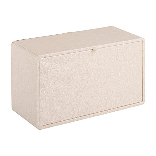 RHCSZ Fashion Leather Tissue Box Holder,Rectangular Tissue Box Cover for Bathroom Dresser Night Stand,Napkin Box Drawer Paper Dispenser,Home Office car Tissue Holder with Magnetic Bottom (Beige)